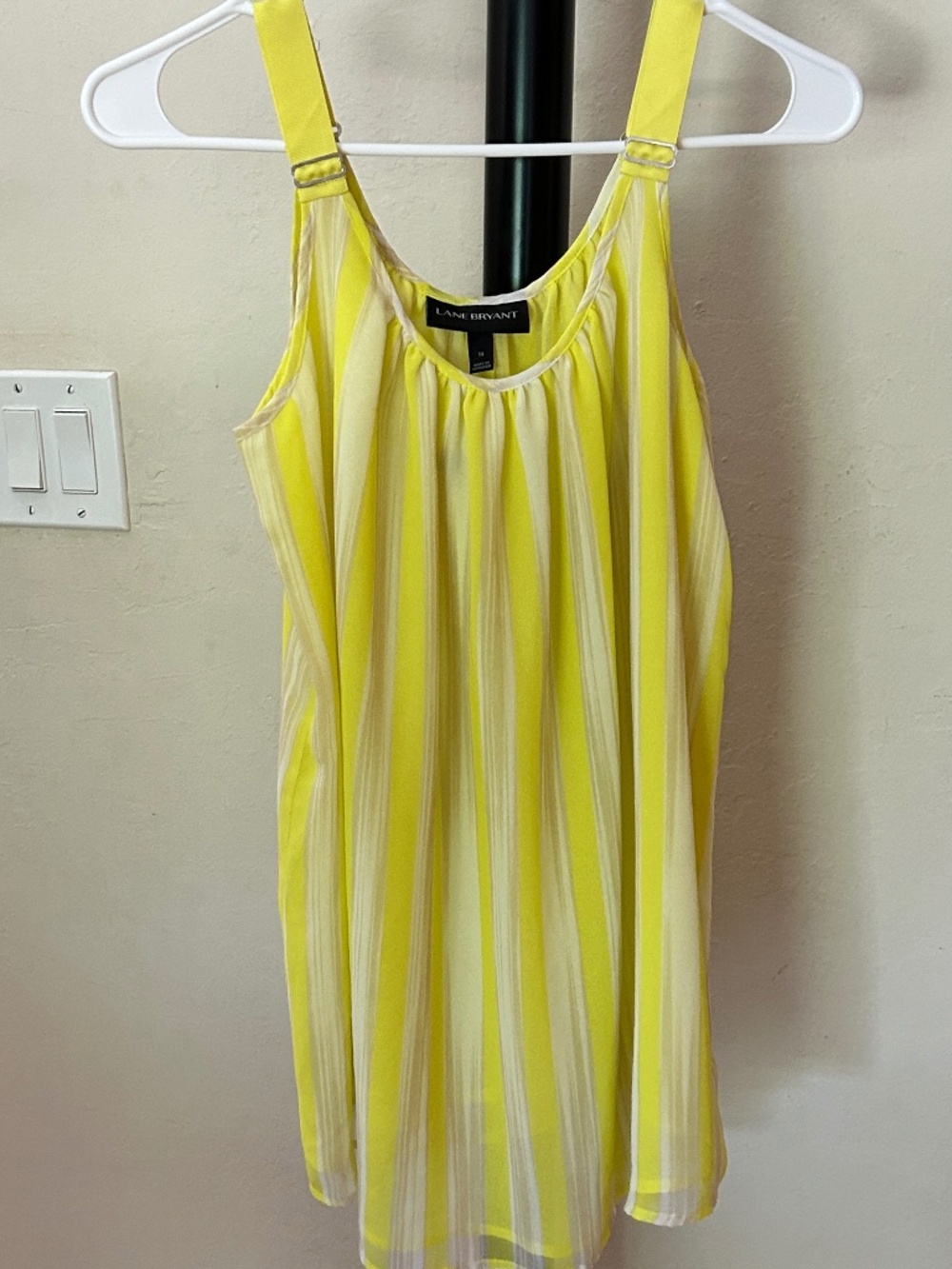 Bright & Breezy Fresh Yellow & White Striped Tank with Adjustable Wide Straps